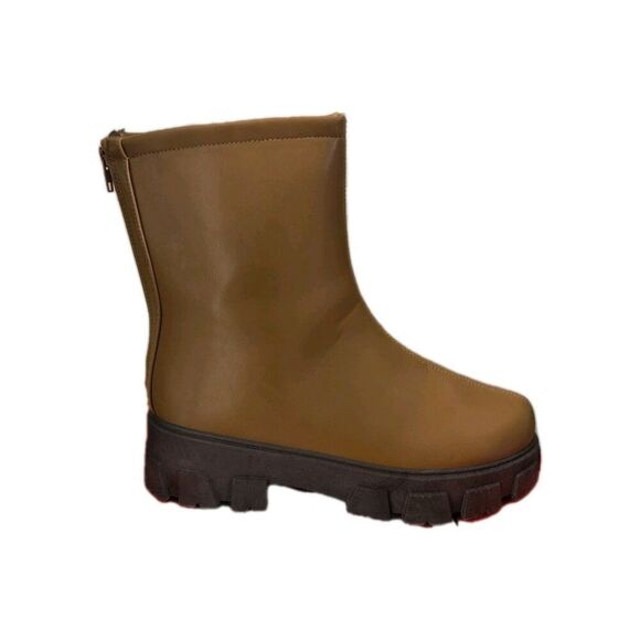 ROUGE TAN/Brown Women's Chunky Heel Boots Size 9 New Box - Picture 9 of 10